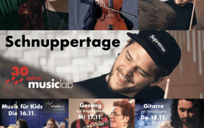 Schnuppertage im November: Gesang, Schlagzeug, Musik für Kids und Gitarre